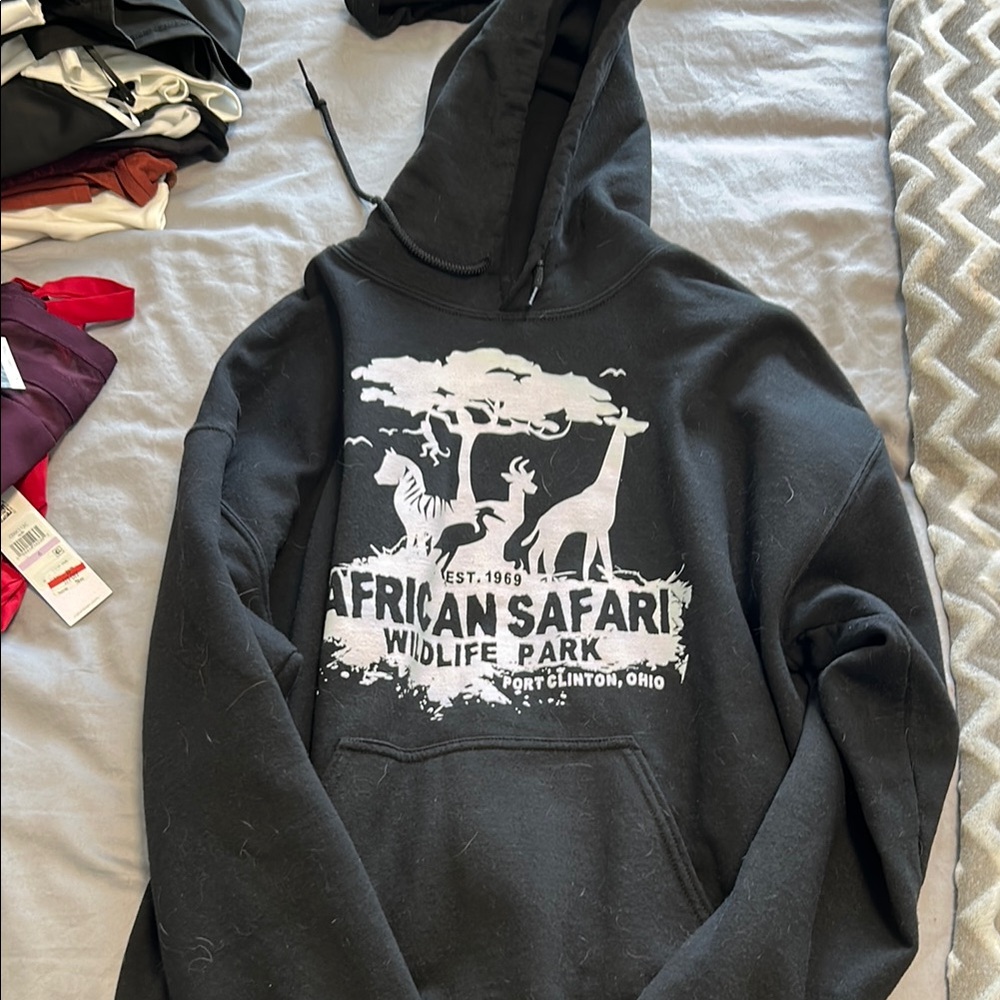 African Safari Wildlife Park Black Hoodie
